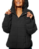 Chouyatou Women's Quilted Pullover Puffer Jacket Packable Hooded Oversize Winter Coat Tops